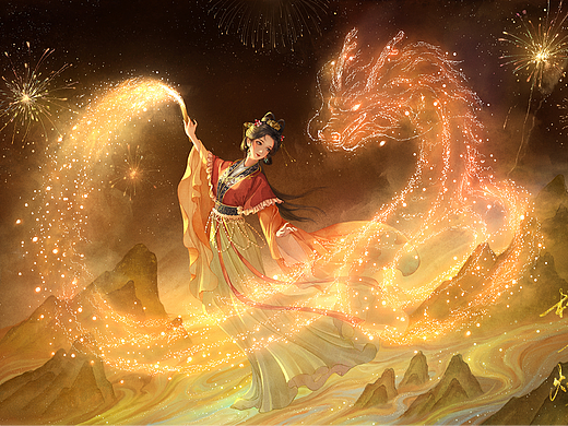 烟花龙舞