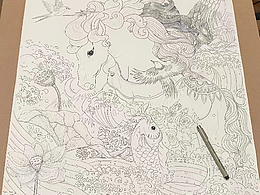 月满婵娟 ，人愿团圆，手绘插画海报设计