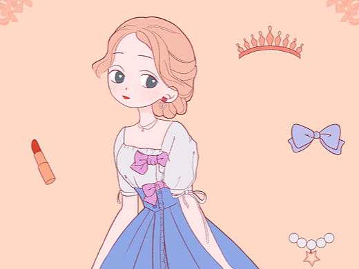 清新可爱美少女小公主少女风插画