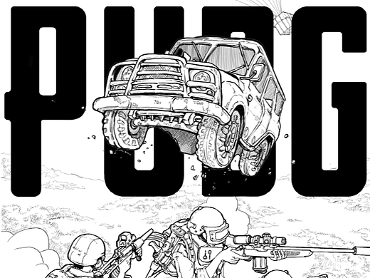 pubg 和平精英 绝地求生 线稿绘画