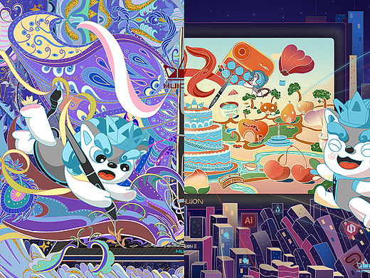 绘王桌面插画大赛—《蝴蝶之梦》《欢迎来到绘王世界》