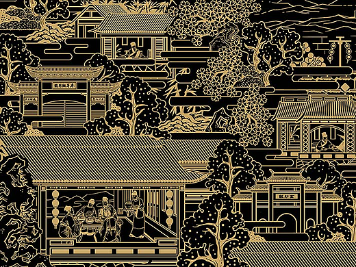 李时珍家方酒包装插画
