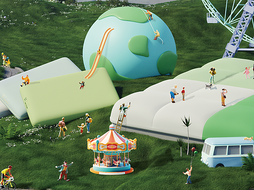blender场景建模 可持续喜爱 微缩创意场景设计