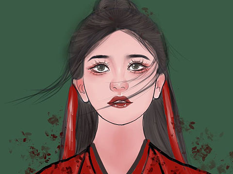 procreate绘画头像国潮风