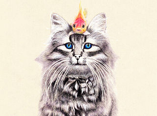 OY手绘：鱼·猫2