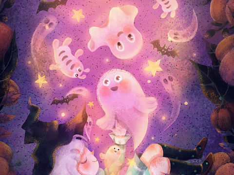 万圣节快乐🎃（个人主页-ZNTkzNjY3MjA=） - 儿童插画 - 站酷设计师圆子插画原创素材 - 站酷ZCOOL