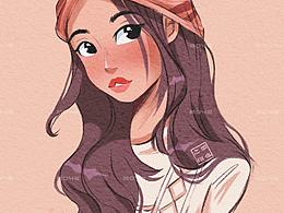 歐美風(fēng)插畫臨摹