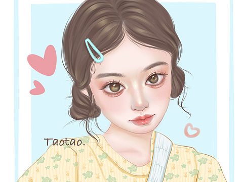 procreate手绘女生头像