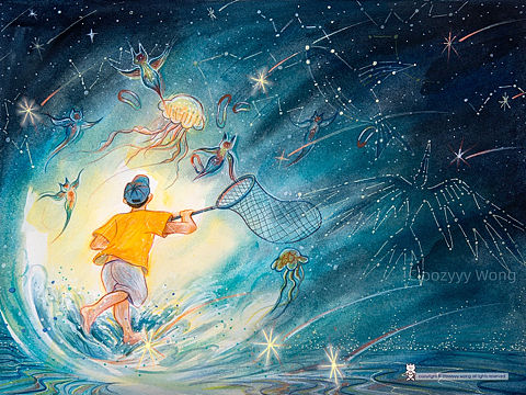 原創(chuàng)插畫《捕夢網(wǎng)》（個人主頁-ZNTA2MjQ2MDA=） - 創(chuàng)作習作 - 站酷設計師王會慧Cloozyyy原創(chuàng)素材 - 站酷ZCOOL