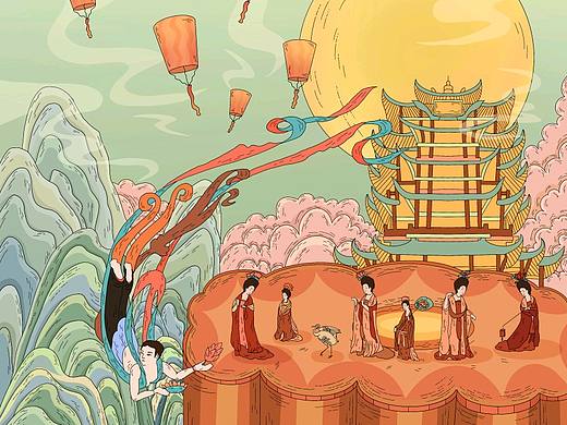 中秋佳節(jié)（個人主頁-ZNTg2NTUzNjg=） - 創(chuàng)作習作 - 站酷設計師愛吃西瓜兒原創(chuàng)素材 - 站酷ZCOOL