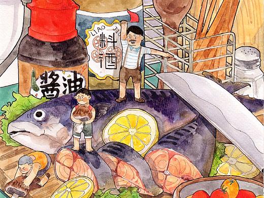 商业插画|美食插画 杂志封面插画