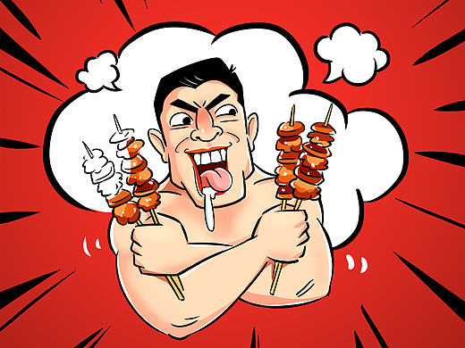 【老重庆】羊肉串灯箱插画