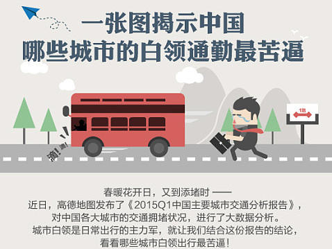 一张图揭示中国 哪些城市的白领通勤最苦逼