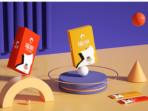 C4D渲染练习 | 猫粮包装