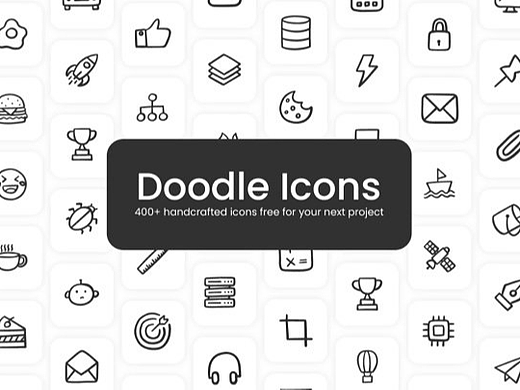 Doodle Icons - 一组免费商用的涂鸦风格图标库，可爱轻快又独特