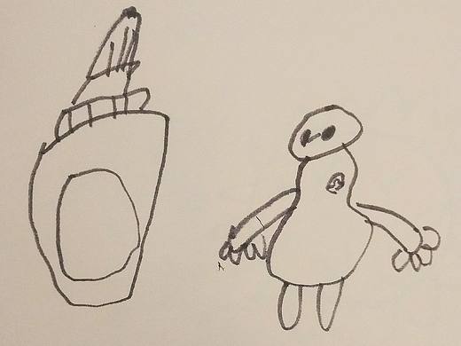 整合了孩子的两个绘画素材