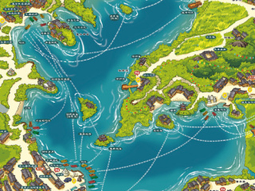 泸沽湖手绘地图