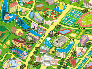 广西大学西校区2014版手绘地图