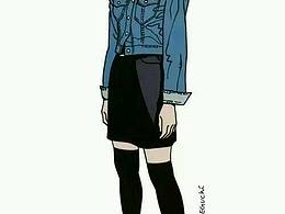 日本一位60岁的老画家的插画，这简直就像一本穿搭杂志！