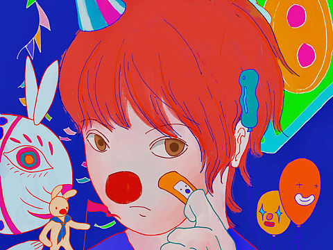 自画像 马戏团插画