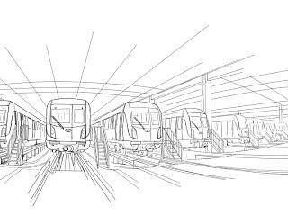 地铁站线描手绘（个人主页-ZNzg2NzEyNA==） - 商业插画 - 站酷设计师尕瞳瞳原创素材 - 站酷ZCOOL