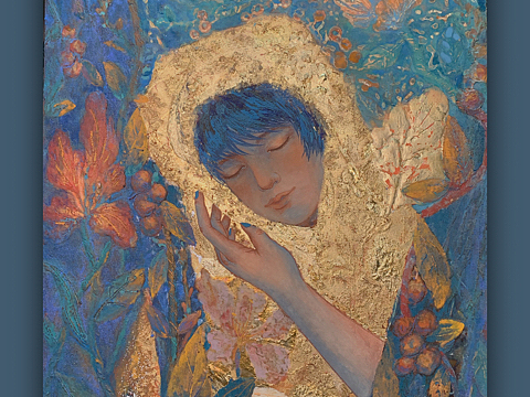 《金缕衣》岩彩人物绘画