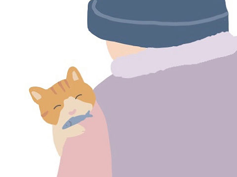 老人与猫🐈👵🏻（个人主页-ZNDMzNzc0MDg=） - 艺术插画 - 站酷设计师ClaireCao原创素材 - 站酷ZCOOL