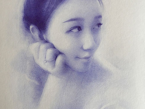 圆珠笔 肖像作品（个人主页-ZMjg4MzM3NDQ=） - 绘画 - 站酷设计师阿代手绘原创素材 - 站酷ZCOOL