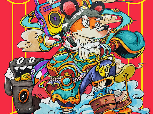 鼠年插画 马克笔临摹