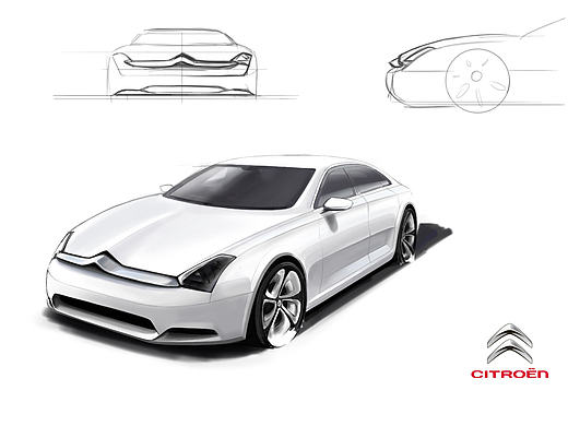 【量产车再设计】雪铁龙C6手绘稿（CITROEN-C6）