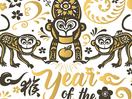Chinese new year 2016 year of the Monkey 猴年2016