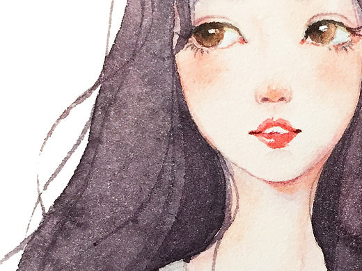 【小熊猫】水彩手绘人物水彩教程人物卡通头像手绘水彩