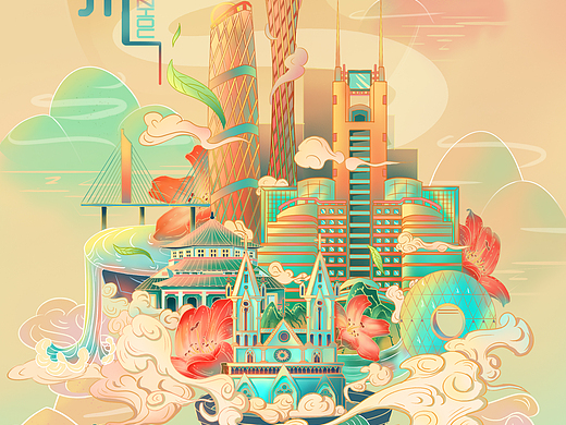 新国潮原创概念广州海报