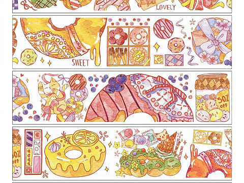 和纸胶带稿件（个人主页-ZNTczMTYzMTI=） - 商业插画 - 站酷设计师萌萌不逃跑啦原创素材 - 站酷ZCOOL