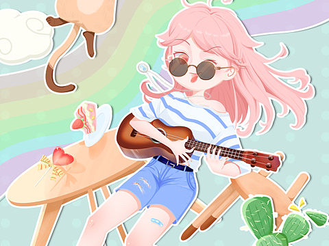 插画练习（个人主页-ZNTg3OTM3NjA=） - 创作习作 - 站酷设计师只想翻身的咸鱼原创素材 - 站酷ZCOOL