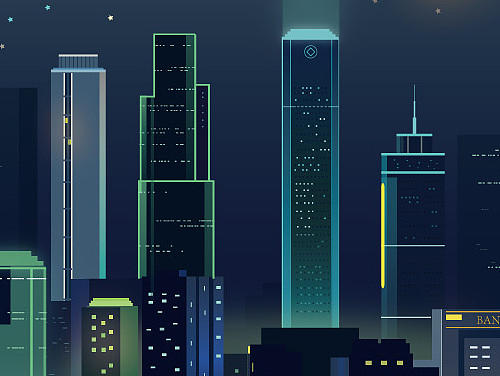 城市夜景（个人主页-ZMTg5ODI5NzI=） - 商业插画 - 站酷设计师无形装B原创素材 - 站酷ZCOOL