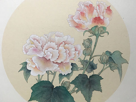 今晚的国画作品画完