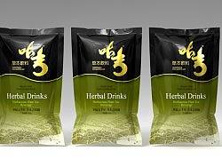 咕吉植物凉茶包装设+配套终端展台设计
