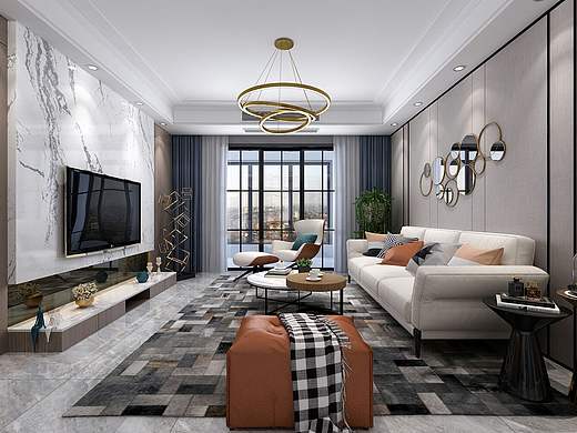 现代轻奢风格客餐厅