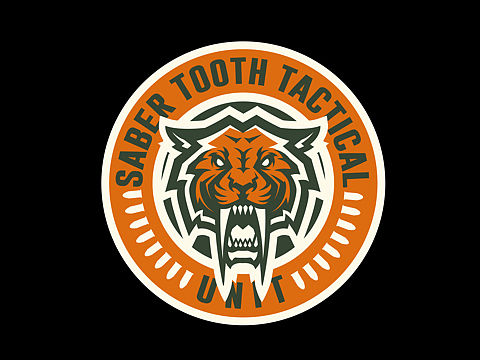 剑齿虎形象，美式logo