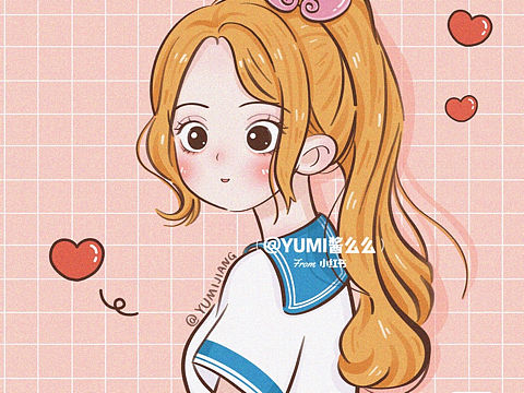 少女风可爱人物头像 人物插画 儿童插画