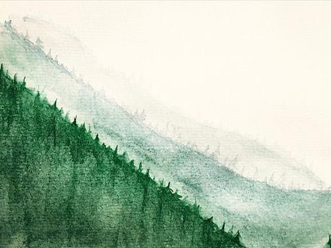 大山-水彩练习