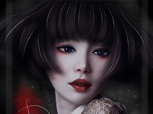 美女照片小凡凡转手绘暗黑风格 [2P]