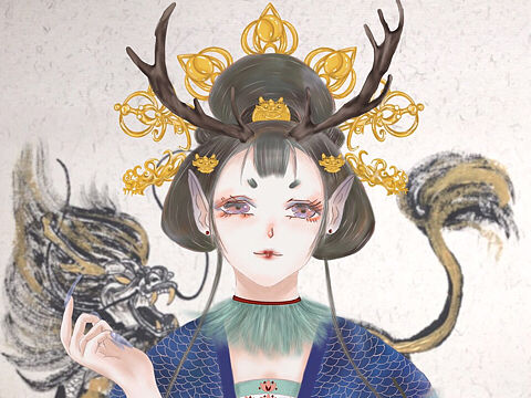 神兽女神（个人主页-ZMzcxNDYwMzY=） - 创作习作 - 站酷设计师書妃畫原创素材 - 站酷ZCOOL