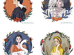 【粗線條風插畫】女孩與小動物