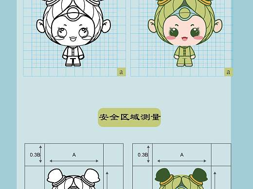 吉祥物设计，三视图 ，立体图。