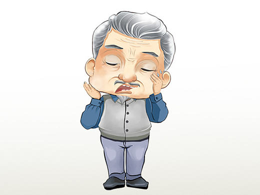 手绘老年人的各种疾病