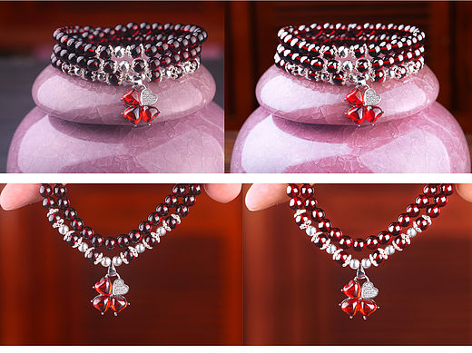 修修石榴石手链