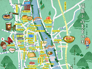 福鼎小吃美食手绘地图