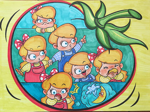 繪本故事《我絕對(duì)絕對(duì)不吃番茄》（個(gè)人主頁(yè)-ZMzI5MjYxMTY=） - 繪本 - 站酷設(shè)計(jì)師大鞠大麗原創(chuàng)素材 - 站酷ZCOOL